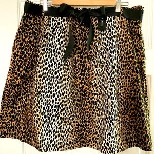 White House Black Market NWT Animal print full knee length lined skirt